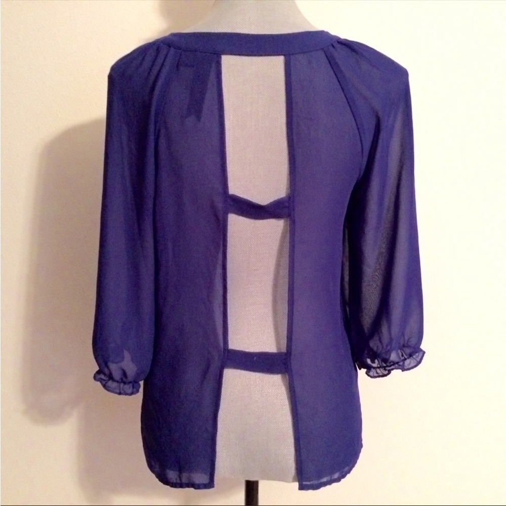 Petticoat Alley Purple sheer Blouse in size Medium